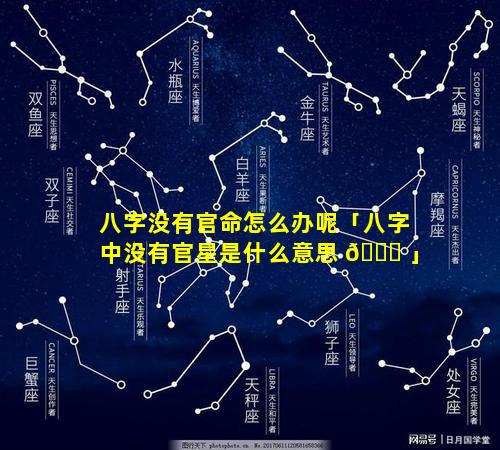 八字没有官命怎么办呢「八字中没有官星是什么意思 🐞 」